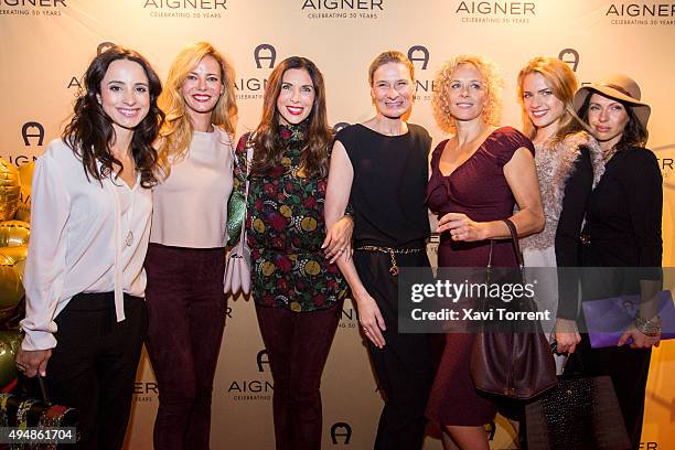 Stephanie Stumph, Paula Vazquez, CEO Aigner of Sibylle Schoen, Katja Riemann, Paula Riemann and Jana Pallaske attend the AIGNER store opening party...