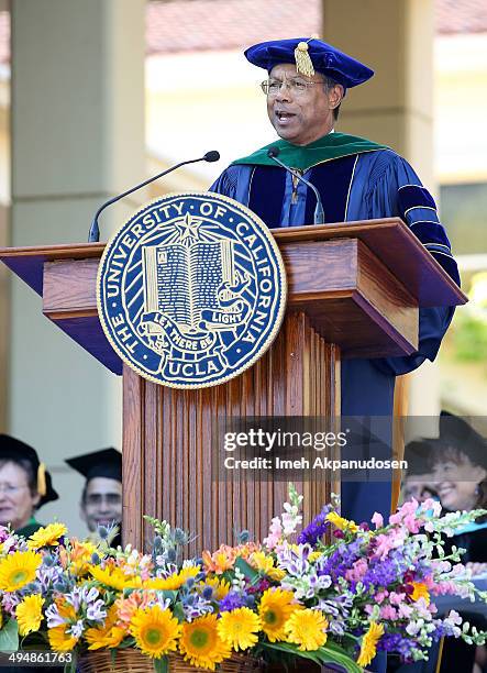 Vice Chancellor for UCLA Health Sciences and Dean Dr. A. Eugene Washington speaks onstage at the David Geffen School of Medicine at UCLAs Hippocratic...