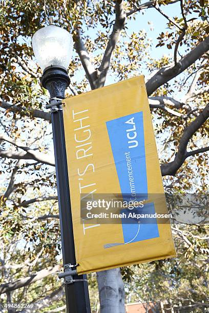 Atmosphere as David Geffen, philanthropist and entertainment mogul, received the UCLA Medal, the highest honor bestowed by the university, during the...