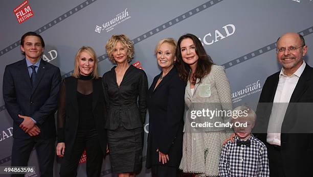 Alex Neustaedter, Janet Brenner, Meg Ryan, Robin Skye, Lois Robbins, Spencer Howell and Robert Immerman attend Meg Ryan's Lifetime Award Presentation...