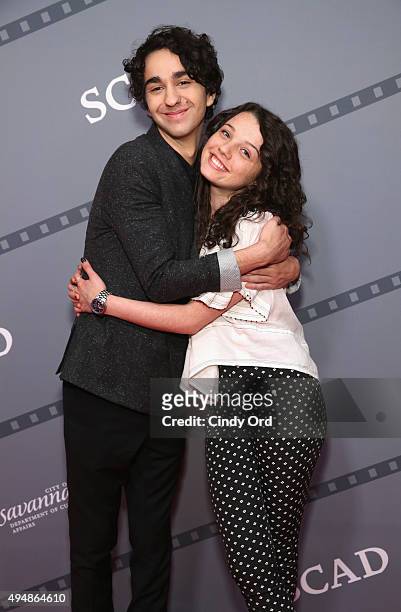 Actors Alex Wolff and Stefania LaVie Owen pose for a photo together prior to Q&A for "Coming Through the Rye" at Lucas Theatre during Day Six of 18th...