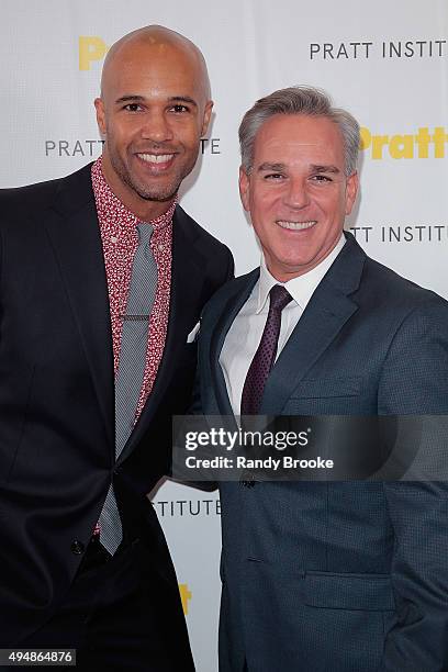 Actor Mark Tallman and Director and Broadway and film Producer and Director Craig Saavedra attend the Pratt Legends 2015 Gala at Mandarin Oriental...