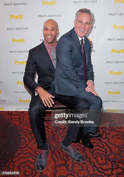 Actor Mark Tallman and Director and Broadway and film Producer and Director Craig Saavedra attend the Pratt Legends 2015 Gala at Mandarin Oriental...