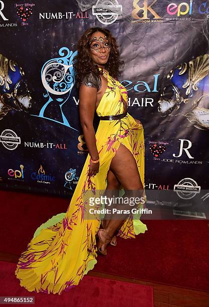 Personality Towanda Braxton attends Masquerade Launch for Conceal Virgin Hair at Time Restaurant on October 29, 2015 in Atlanta, Georgia.