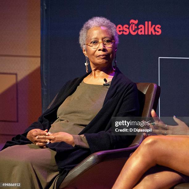 Alice Walker attends "The Color Purple" TimesTalks at The New School on October 29, 2015 in New York City.