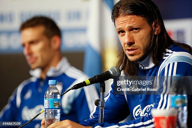Martin Demichellis speaks during a press conference at Ezeiza Training Camp on May 31, 2014 in Ezeiza, Argentina.