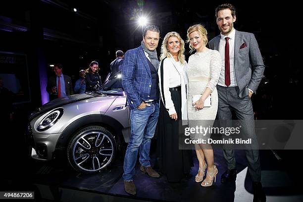 Hardy Krueger jun., Michaela Portner, Eva Habermann and Alexander Mazza attend the premiere of the new MINI Clubman on October 29, 2015 in Munich,...