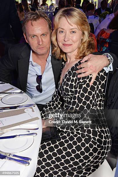 Phil Glenister and Beth Goddard attend day one of the Audi Polo Challenge at Coworth Park Polo Club on May 31, 2014 in Ascot, England.