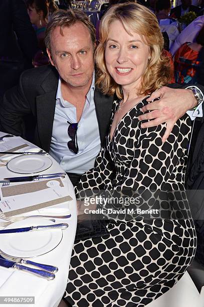 Phil Glenister and Beth Goddard attend day one of the Audi Polo Challenge at Coworth Park Polo Club on May 31, 2014 in Ascot, England.