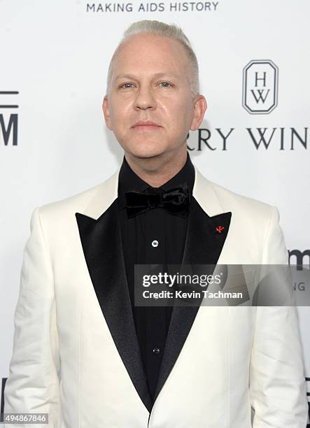 Producer Ryan Murphy arrives at the amfAR Inspiration Gala at Milk Studios on October 29, 2015 in Hollywood, California.