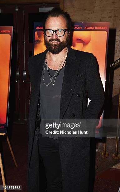 Designer Johan Lindeberg attends the "Love" New York City Premiere at Village East Cinema on October 29, 2015 in New York City.