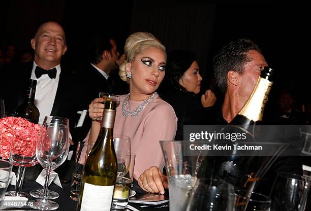 Musician Lady Gaga attends the amfAR Inspiration Gala at Milk Studios on October 29, 2015 in Hollywood, California.