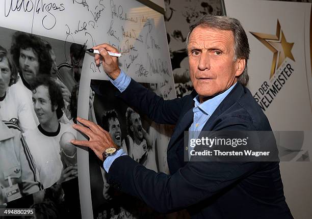 Wolfgang Overath poses during the German Football Association wolrd champions party at Intercontinental Hotel on May 31, 2014 in Duesseldorf, Germany.