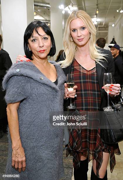Esthella Provas and Celesta Hodge attend Just One Eye celebration of YEEZY SEASON 1 launch on October 29, 2015 in Los Angeles, California.