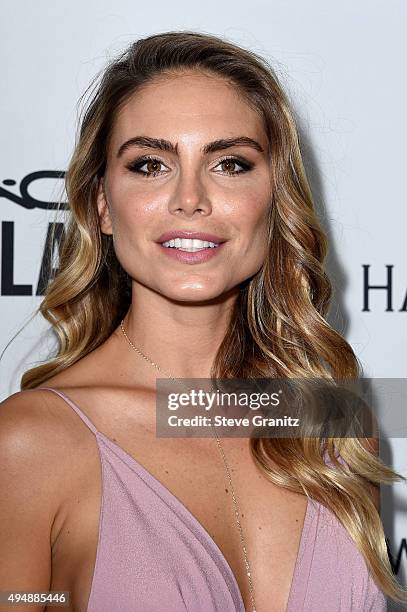 Model Nina Senicar attends amfAR's Inspiration Gala Los Angeles at Milk Studios on October 29, 2015 in Hollywood, California.