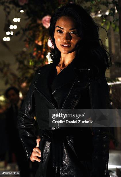 Shanina Shaik attends the Club Monaco Flagship Store Anniversary Event at Club Monaco Fifth Avenue on October 29, 2015 in New York City.