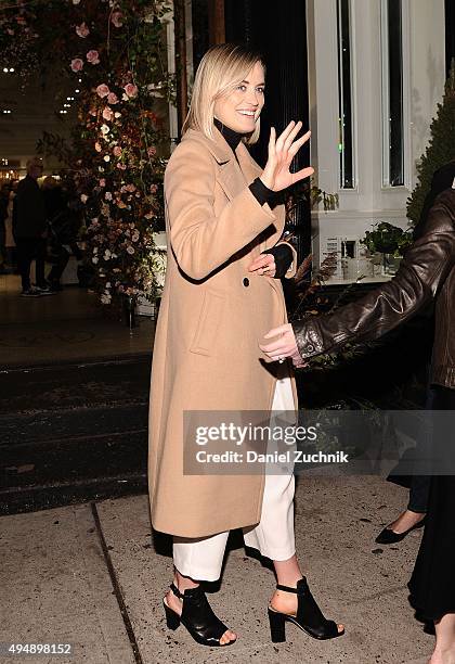 Actress Taylor Schilling attends the Club Monaco Flagship Store Anniversary Event at Club Monaco Fifth Avenue on October 29, 2015 in New York City.