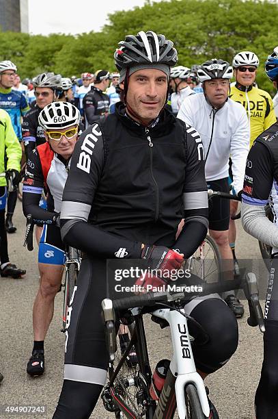 Professional road racing cyclist George Hincapie participates in the Best Buddies Challenge: Hyannis Port on May 31, 2014 in Boston, Massachusetts.