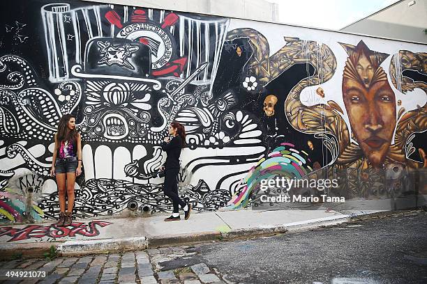 Photographer prepares to shoot a model on May 31, 2014 in Sao Paulo, Brazil. The 2014 FIFA World Cup kicks off June 12 in Sao Paulo.