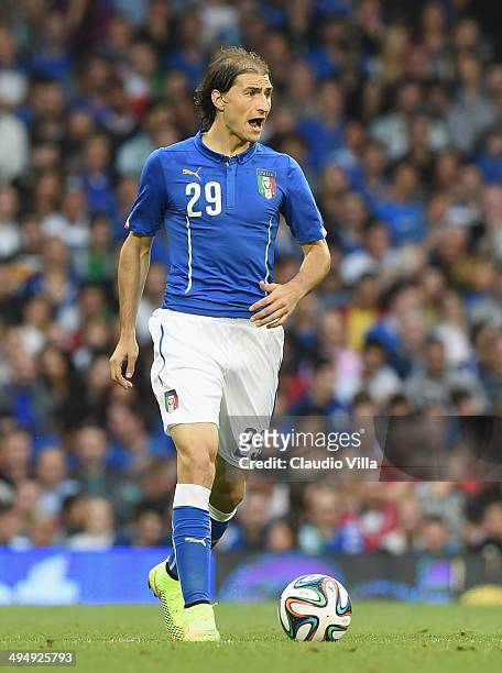 Gabriel Paletta of Italy in action during the International Friendly match between Italy and Ireland at Craven Cottage on May 30, 2014 in London,...