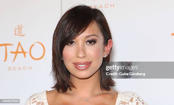 Dancer/model Cheryl Burke arrives to host a birthday celebration at the Tao Beach at The Venetian Las Vegas on May 31, 2014 in Las Vegas, Nevada.