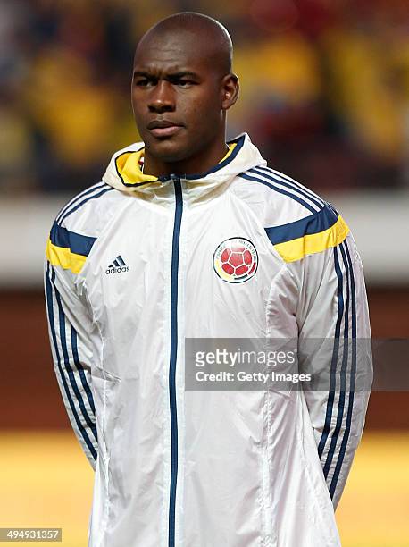 Victor Ibarbo of Colombia looks on before the International Friendly Match between Colombia and Senegal at Pedro Bidegain Stadium on May 31, 2014 in...