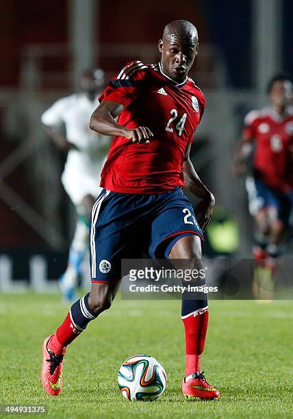 Victor Ibarbo of Colombia drives the ball during the International Friendly Match between Colombia and Senegal at Pedro Bidegain Stadium on May 31,...