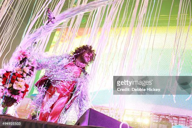 Wayne Coyne of The Flaming Lips performs at day 1 of the Forbidden Fruit festival at Royal Hospital Kilmainham on May 31, 2014 in Dublin, Ireland.