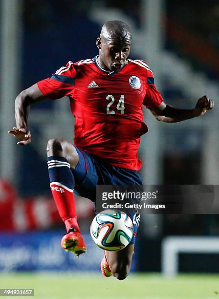 Victor Ibarbo of Colombia controls the ball during the International Friendly Match between Colombia and Senegal at Pedro Bidegain Stadium on May 31,...