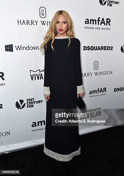 Stylist Rachel Zoe attends amfAR's Inspiration Gala Los Angeles at Milk Studios on October 29, 2015 in Hollywood, California.