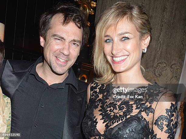 Actress Pauline Lefevre and husband director Julien Ansault attend 'Heritage Paris' Club Opening Party on October 29, 2015 in Paris, France.