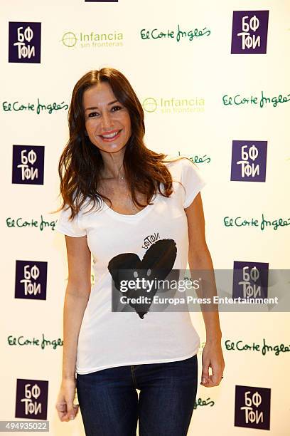 Cecilia Gomez presents a Charity Room by Infancia Sin Fronteras Foundation and Boton at Corte Ingles storeon October 29, 2015 in Madrid, Spain.