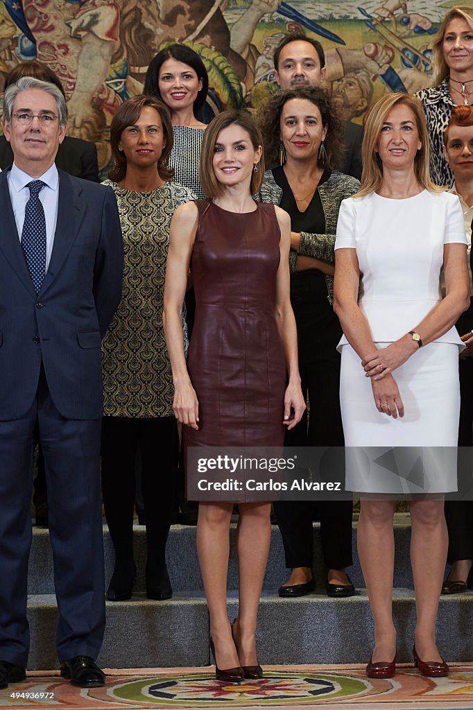 Queen Letizia of Spain Attends Audiences at Zarzuela Palace