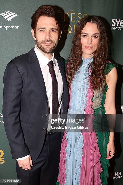 Matt Ryan and Keira Knightley pose at The Opening Night of "Therese Raquin" on Broadway at Studio 54 on October 29, 2015 in New York City.