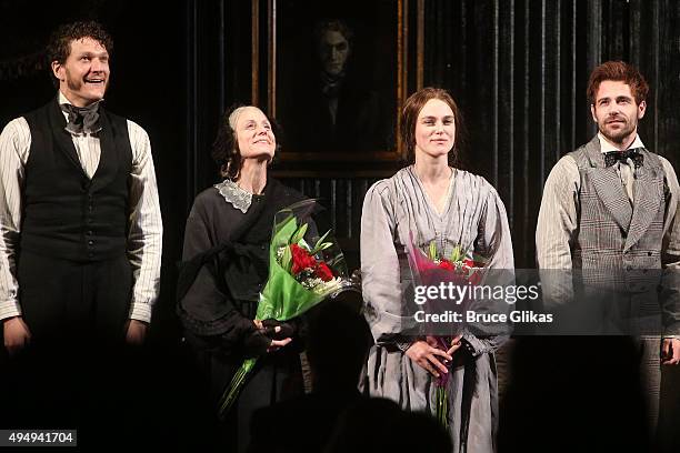 Gabriel Ebert, Judith Light, Keira Knightley and Matt Ryan take The Opening Night Curtain Call of "Therese Raquin" on Broadway at Studio 54 on...