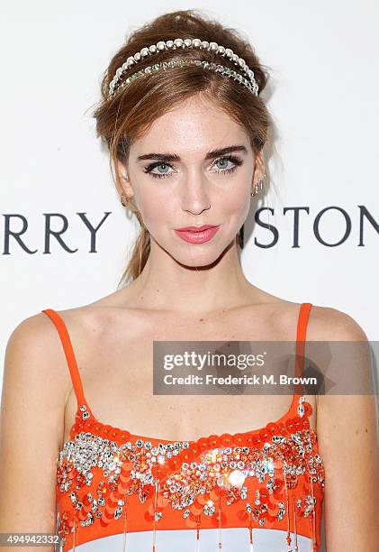 Designer Chiara Ferragni attends amfAR's Inspiration Gala Los Angeles at Milk Studios on October 29, 2015 in Hollywood, California.