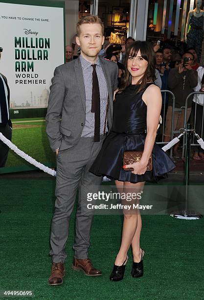 Actress Allyn Rachel arrives at the Los Angeles premiere of 'Million Dollar Arm' at the El Capitan Theatre on May 6, 2014 in Hollywood, California.