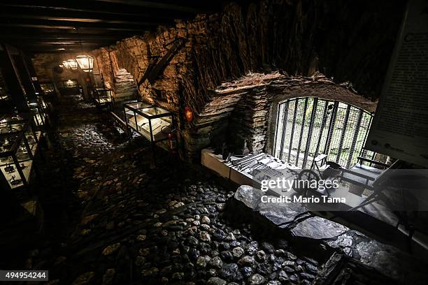Former slaves quarters now displays slavery artifacts at the Casa dos Contos on April 2, 2015 in Ouro Preto, Minas Gerais state, Brazil.