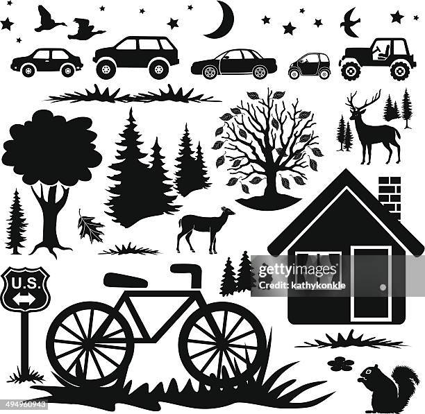 house in the country - home vegetable patch stock illustrations