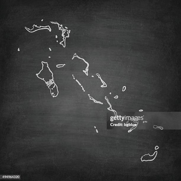 bahamas map on blackboard - chalkboard - nassau bahamas stock illustrations