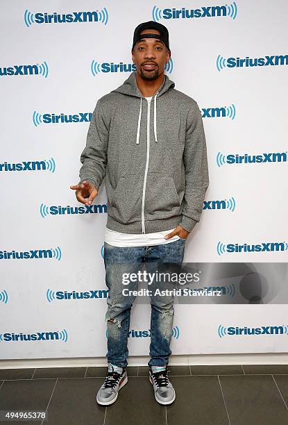 Rapper and TV personality Miles Brock visits the SiriusXM Studios on October 30, 2015 in New York City.