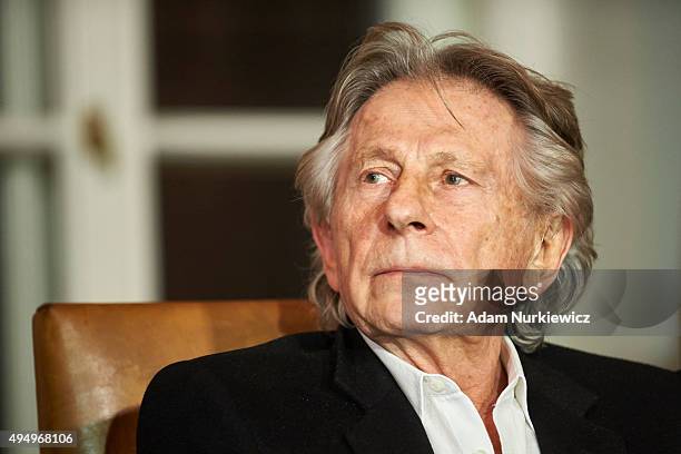 French-Polish film director Roman Polanski is seen during a press conference at the Bonarowski Palace Hotel on October 30, 2015 in Krakow, Poland....