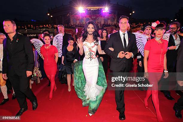 Conchita Wurst attends the Life Ball 2014 at City Hall on May 31, 2014 in Vienna, Austria.