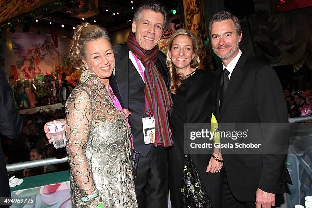 Opera singer Thomas Hampson and his wife Andrea Herberstein, Alexa Wesner and her husband Blaine Wesner attend the Life Ball 2014 after show party at...