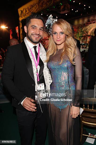 Mirjam Weichselbraun and her boyfriend Ben Mawson attend the Life Ball 2014 after show party at City Hall on May 31, 2014 in Vienna, Austria.