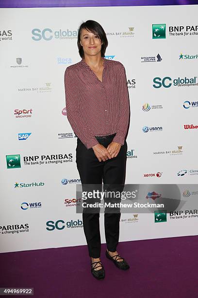 Katarina Srebotnik attends Singapore Tennis Evening during BNP Paribas WTA Finals at Marina Bay Sands on October 30, 2015 in Singapore.