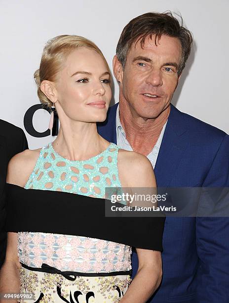 Actress Kate Bosworth and actor Dennis Quaid attend the premiere of "The Art of More" at Sony Pictures Studios on October 29, 2015 in Culver City,...