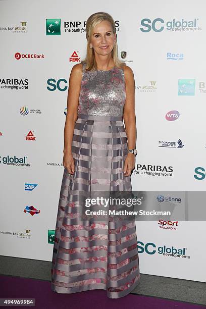 President Micky Lawler attends Singapore Tennis Evening at Marina Bay Sands on October 30, 2015 in Singapore.