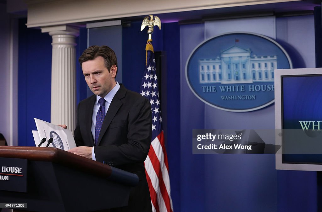 White House Press Secretary Josh Earnest Holds Daily Briefing In White House