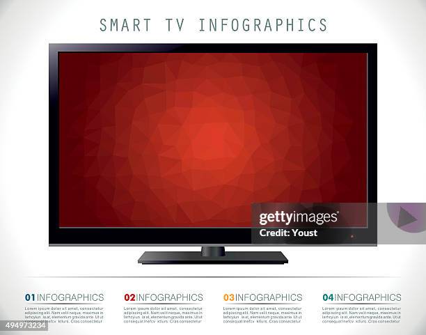 smart tv infographics - flat screen tv stock illustrations